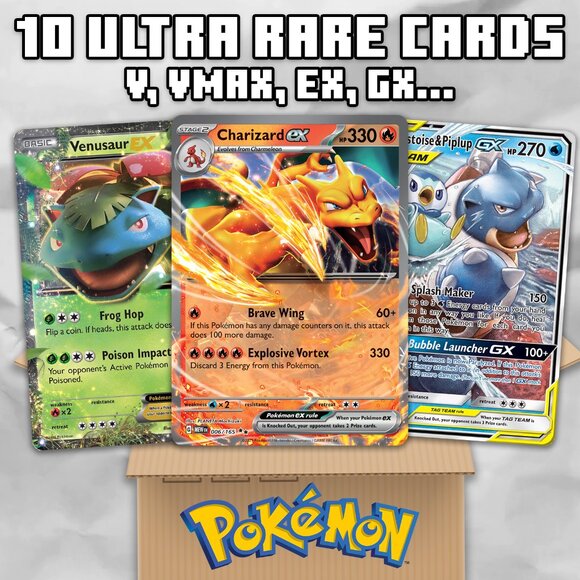 Pokémon Card GOD Pack! - 10 Ultra Rare OR Full Art Cards (Assorted Lot) - Picture 1 of 5